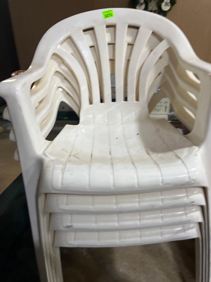 White plastic chairs