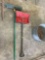 shop broom/large scoop shovel
