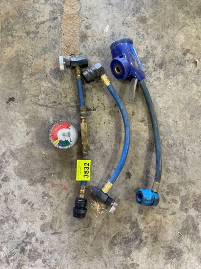 ac filler hoses and gauges