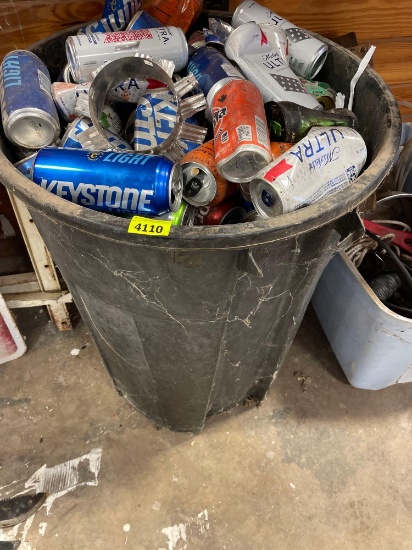 trash can full of cans