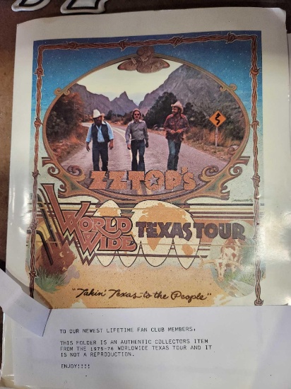 ZZ Top Authentic Collectors Item from the 1975-76 Worldwide Texas Tour.