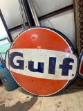 Gulf Gas Service Station Oil Sign 6ft Tall One Sided steel
