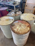 4 55 gallon metal drums