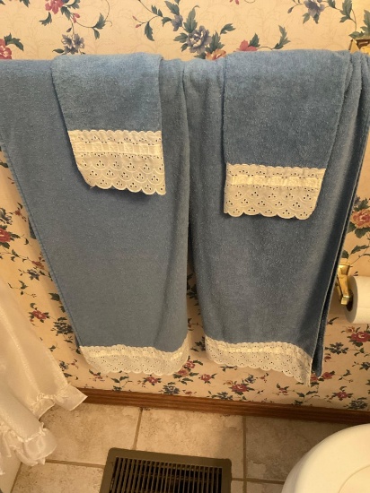 Towels, soap dispensers, bottles