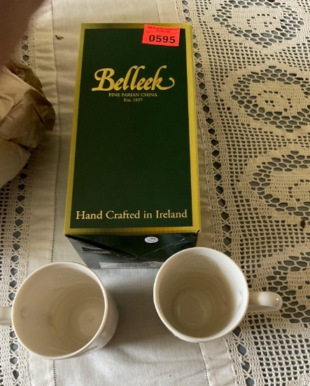 Irish handmade coffee cups by Belleek chain.