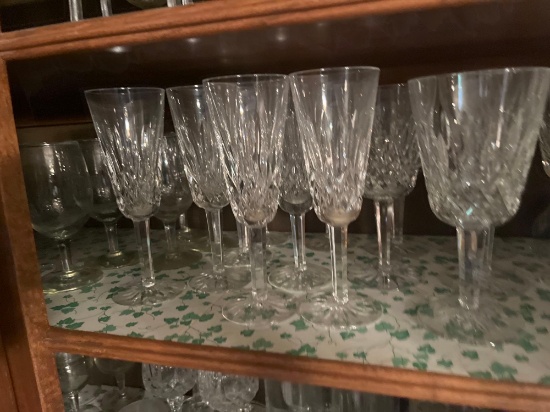 Long stem glasses, short stem glasses, bowls