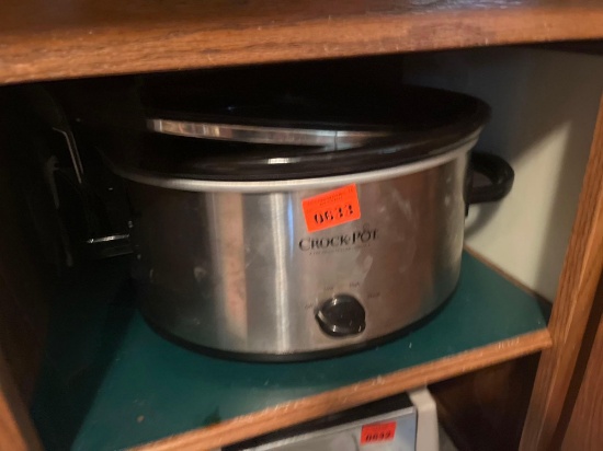 Crock pot, skillet, glass lids , cork screw remover