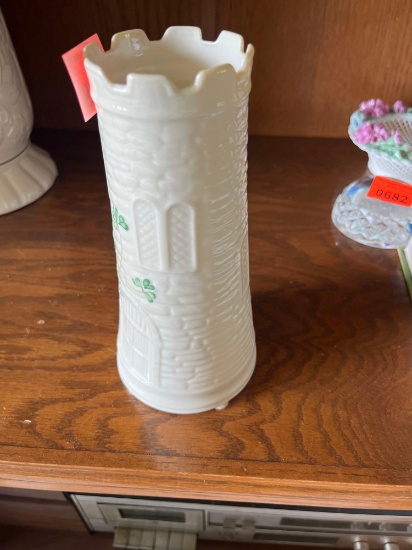 Belleek China Castle vase.