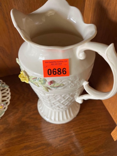 Belleek China pitcher jug vintage.