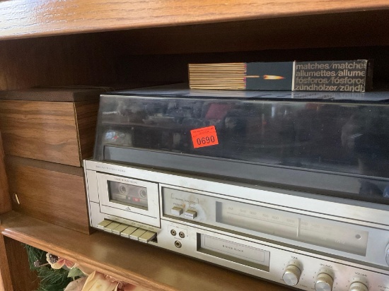 eight track player with record player and cassette and radio