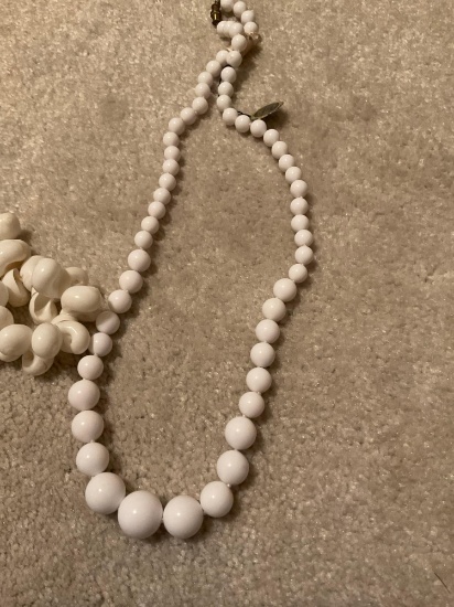 Hand knotted necklace from Japan and seashell bracelet