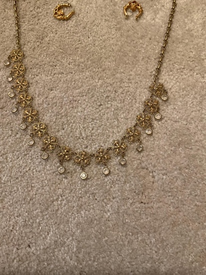 Necklace and two pair of earrings