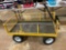 Vintage Yellow Metal Lawn and Garden Wagon