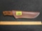 Hand Made Hunting Knife with Custom Made Leather Sheath.