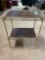 Small 2 Tiered Wood and Metal Shelf