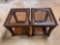 Set of 2 Solid Wood Glass Topped Coffee Tables