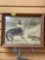 Vintage Shepards Call Border Collie and Lamb Lithograph Print in Wood Frame