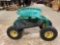 Green and Yellow Rotating Seat Roll Around Garden Stool