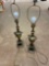 Set of 2 Ornate Brass Table Lamps