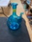 Vintage Blue Glass Wine Decanter with Ice Chamber