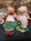 2 Vintage Annalee Mobilitee Christmas Dolls, 1 Santa Doll, and 1 Mrs. Claus Doll
