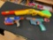 Set of 3 Foam Dart Guns, 2 Nerf Pistols, and 1 Air Blasters Double Shot Shotgun