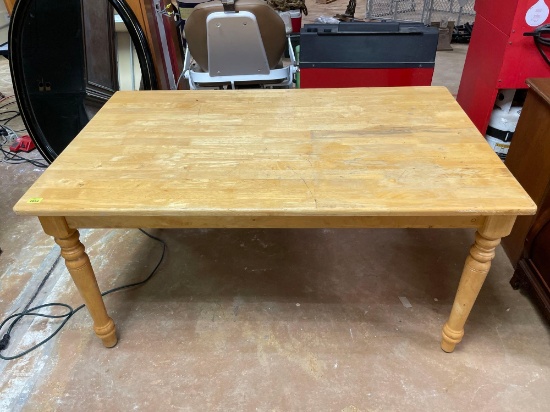 Large Vintage Wood Dining Table
