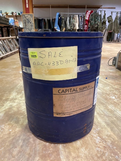 Vintage Metal Barrel of Capital Supply Co. Sweeping Compound
