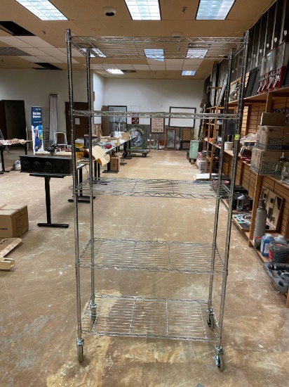 Heavy Duty Restaurant Style Metal Shelf with Castors
