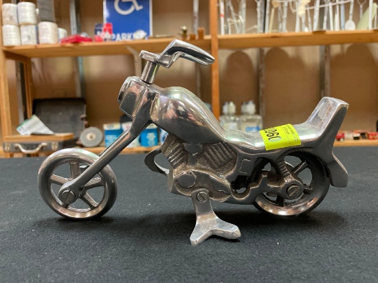 Vintage Chrome Motorcycle Table Top Decoration