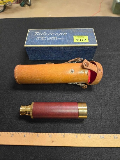 Vintage, Celestron Telescope with Leather Case and Box.