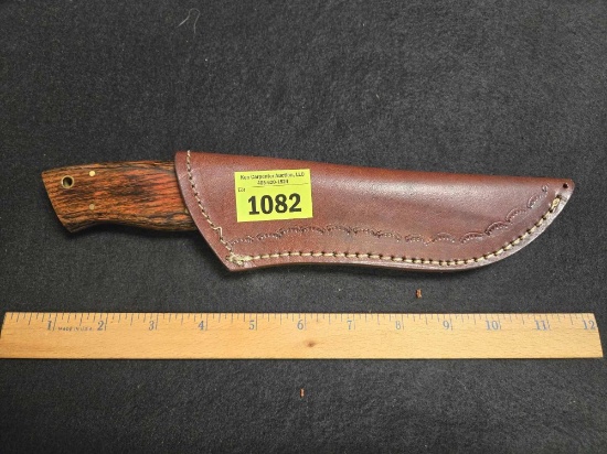 Hand Made Hunting Knife with Custom Made Leather Sheath.