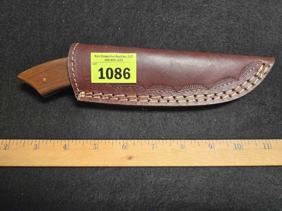 Hand Made Hunting Knife with Custom Made Leather Sheath.