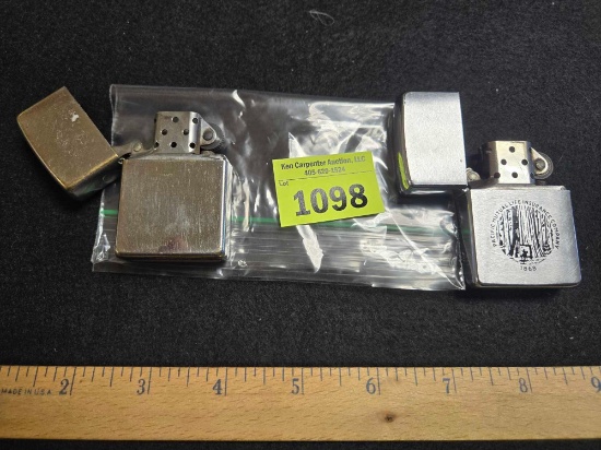 2 Zippo Lighters, Both One Money.