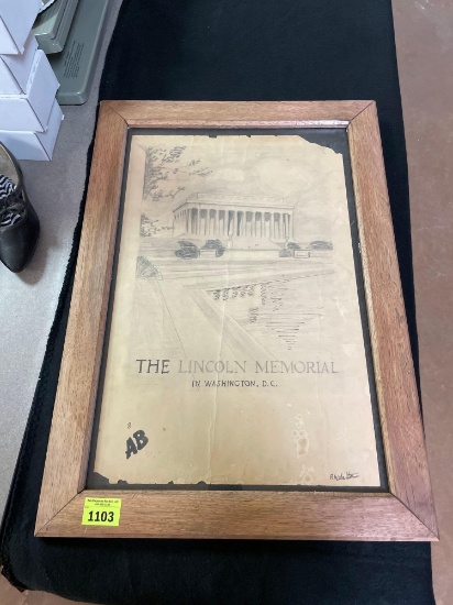 The Lincoln Memorial In Washington D.C. Sketch Art By R.M. Walton