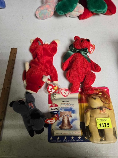 4 Assorted Beanie Babies, TY. All one Money.