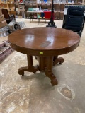 Vintage Oak Wood Roll Around Dining Table