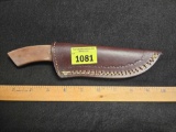 Hand Made Hunting Knife with Custom made Leather Sheath.