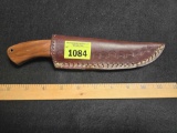 Hand Made Hunting Knife with Custom Made Leather Sheath.