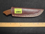 Hand Made Hunting Knife with Custom Made Leather Sheath.