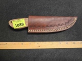Hand Made Hunting Knife with Custom Made Leather Sheath.