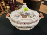 Vintage Made in Japan Thanksgiving Style Gravy Boat with Lid