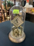 Ornate Schatz Made in Germany Diamond Faced Glass Dome Mantle Piece Clock