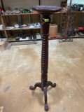 Large Vintage Carved Mahogany Plant Stand