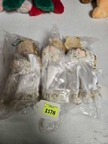 3 Angel's with Gold Trim and Wings. Bean Bag Babies. Not TY. New in Bags. All one Money.
