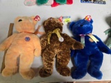 3-Large, TY Beanie Buddies, Beanie Bears. All one Money.