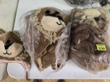 2 -12 Count Bags of New, 100 Percent Wool, Cold Weather Hats. Lions. Made in Nepal. 2 Times the