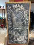 Large Double Panel Antique Metal Art Ceiling Tin Made Into Wall Decoration