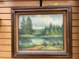 Vintage Stream Through The Forest Painting By Tim OHara