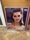 Vintage Pink Light Up Display Case with Posing Model Picture
